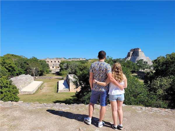 Marine et Lucas pendant leur voyage au Mexique