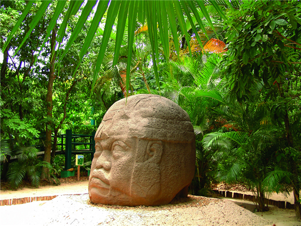 tete olmèque en basalte de villahermosa