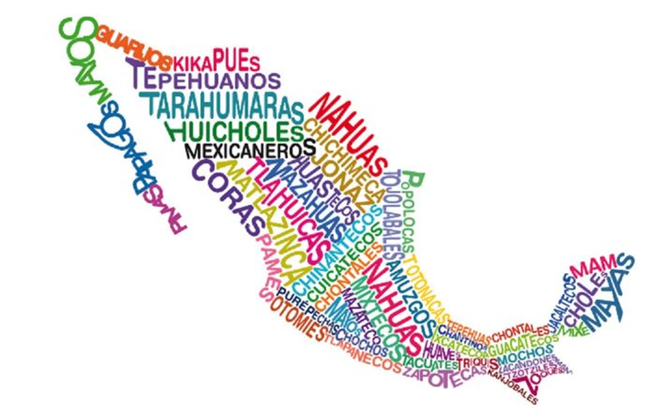 cartes du mexique et des dialectes selon les régions
