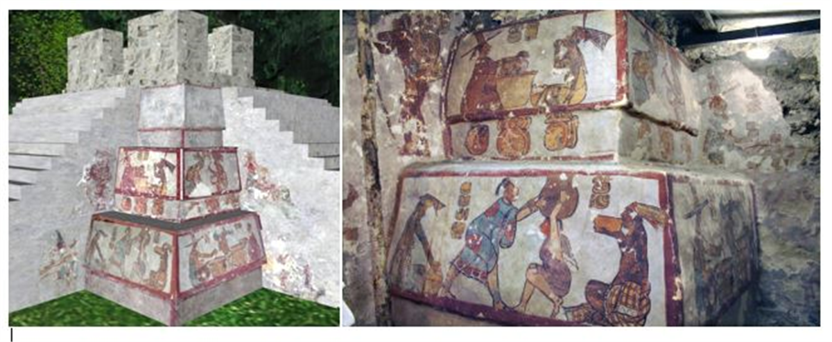 interieur de la pyramide de calakmul