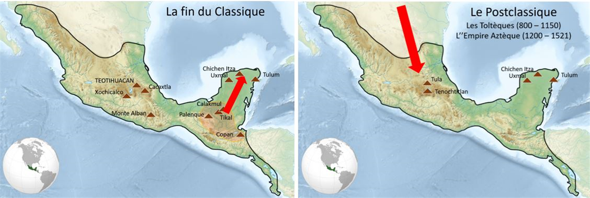 les cultures mexicaines entre le post classique et la fin de l'époque classique