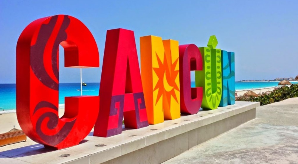 lettre cancun au bord de la plage