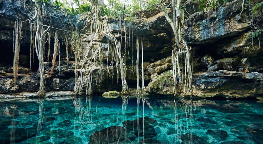 nager en cenote au mexique