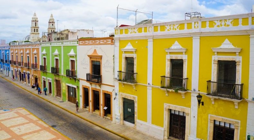 maisons colorées de campeche au Mexique