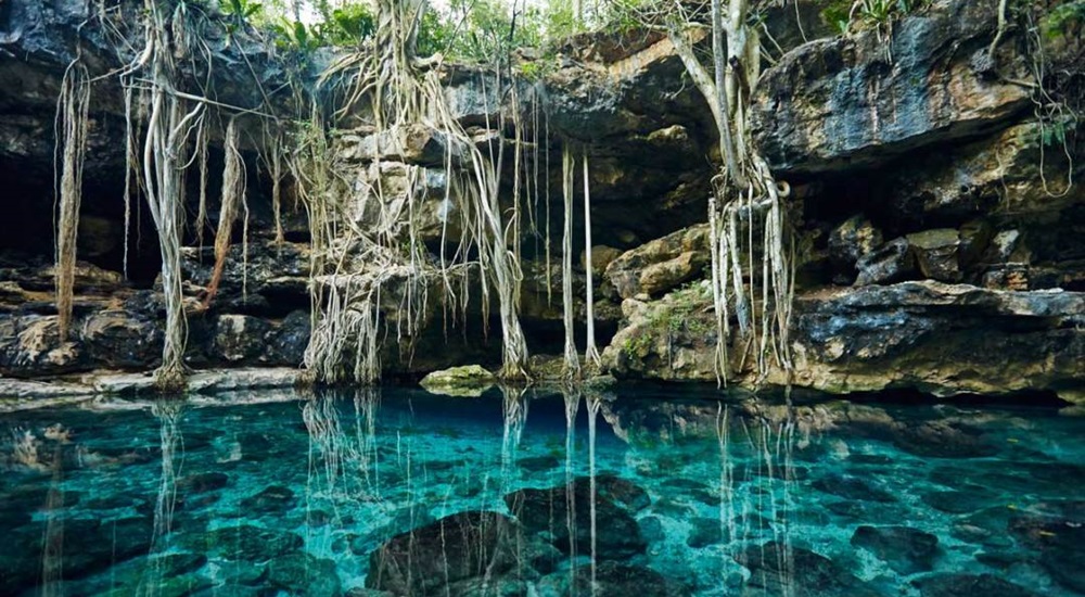 nager en cenote au mexique